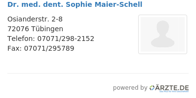 Dr med dent sophie maier schell