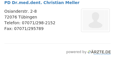Pd dr med dent christian meller