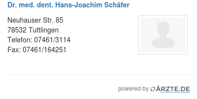 Dr med dent hans joachim schaefer