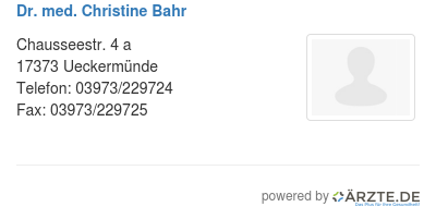 Dr med christine bahr
