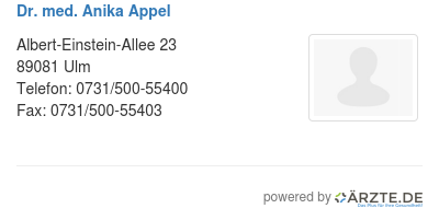Dr med anika appel