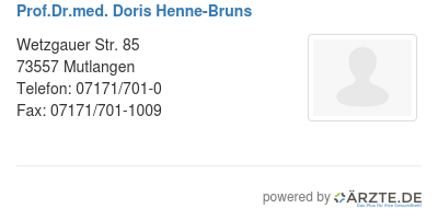 Prof dr med doris henne bruns