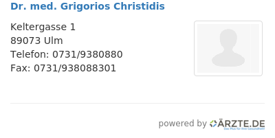 Dr med grigorios christidis