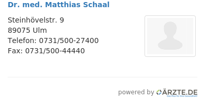 Dr med matthias schaal