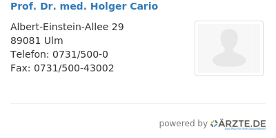 Prof dr med holger cario