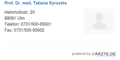 Prof dr med tatiana syrovets
