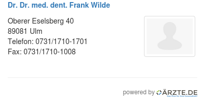Dr dr med dent frank wilde 559904