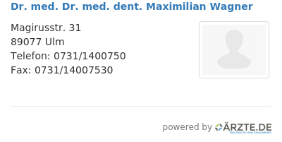 Dr med dr med dent maximilian wagner