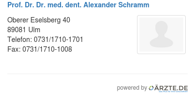 Prof dr dr med dent alexander schramm