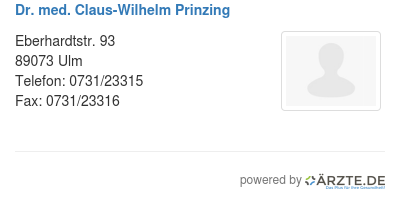 Dr med claus wilhelm prinzing