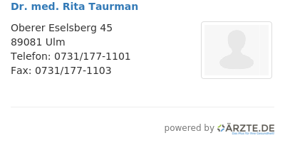 Dr med rita taurman