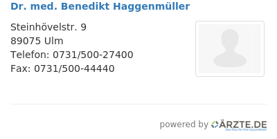 Dr med benedikt haggenmueller