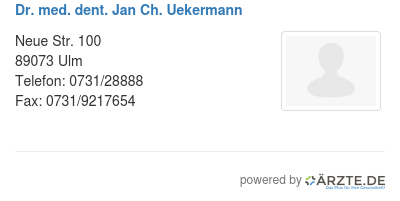 Dr med dent jan ch uekermann