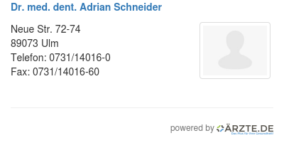 Dr med dent adrian schneider