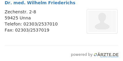 Dr med wilhelm friederichs