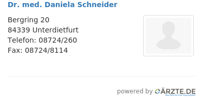 Dr med daniela schneider 556009
