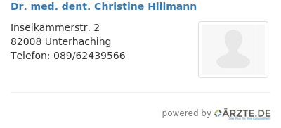 Dr med dent christine hillmann