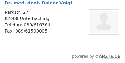 Dr med dent rainer voigt