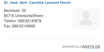 Dr med dent caroline leonore horch 504312