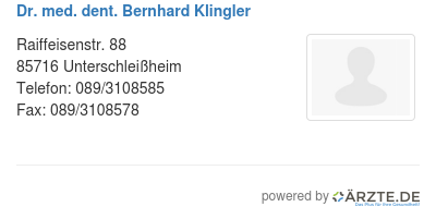 Dr med dent bernhard klingler