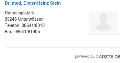 Dr med dieter heinz stein