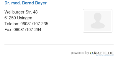 Dr med bernd bayer