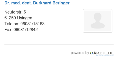 Dr med dent burkhard beringer