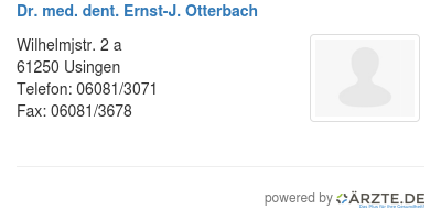 Dr med dent ernst j otterbach