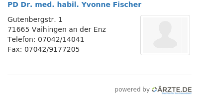 Pd dr med habil yvonne fischer 495319