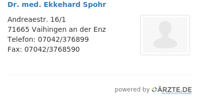 Dr med ekkehard spohr