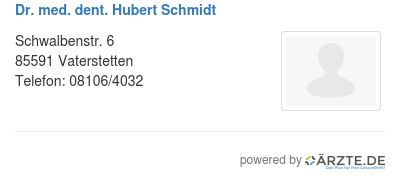 Dr med dent hubert schmidt
