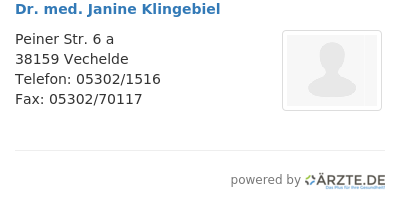 Dr med janine klingebiel