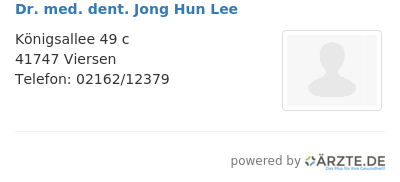 Dr med dent jong hun lee