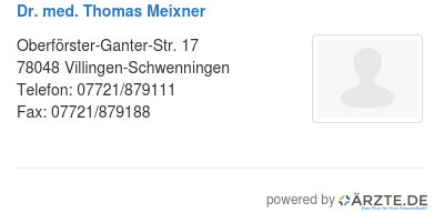 Dr med thomas meixner