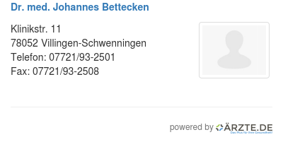 Dr med johannes bettecken
