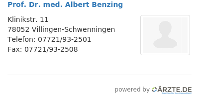 Prof dr med albert benzing