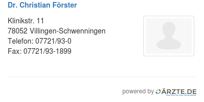 Dr christian foerster
