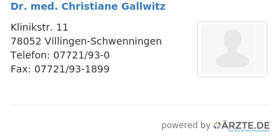 Dr med christiane gallwitz