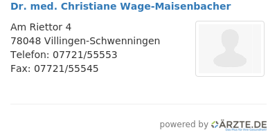 Dr med christiane wage maisenbacher