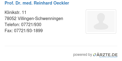 Prof dr med reinhard oeckler