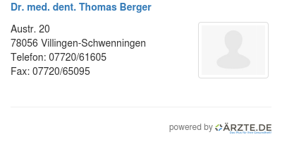 Dr med dent thomas berger