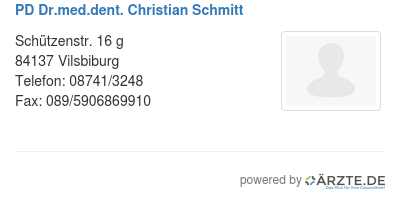 Pd dr med dent christian schmitt