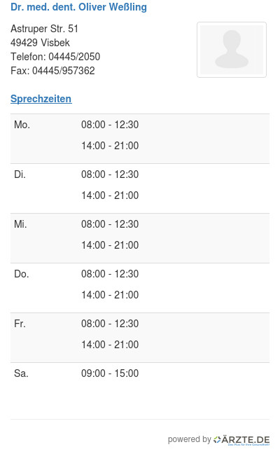 Dr med dent oliver wessling