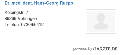 Dr med dent hans georg ruepp