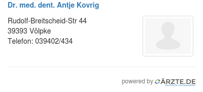 Dr med dent antje kovrig