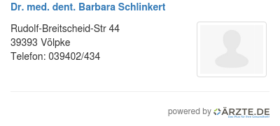 Dr med dent barbara schlinkert