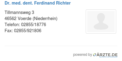 Dr med dent ferdinand richter