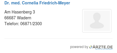 Dr med cornelia friedrich meyer
