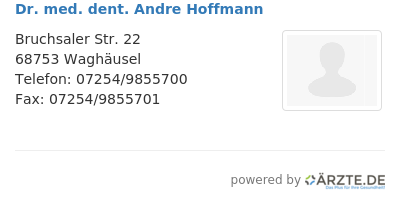 Dr med dent andre hoffmann