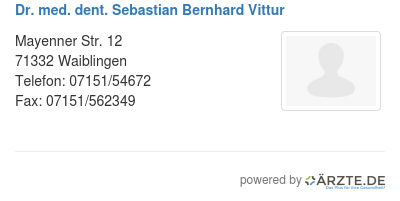 Dr med dent sebastian bernhard vittur